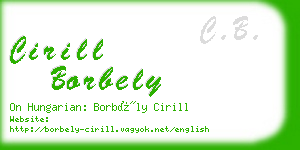 cirill borbely business card